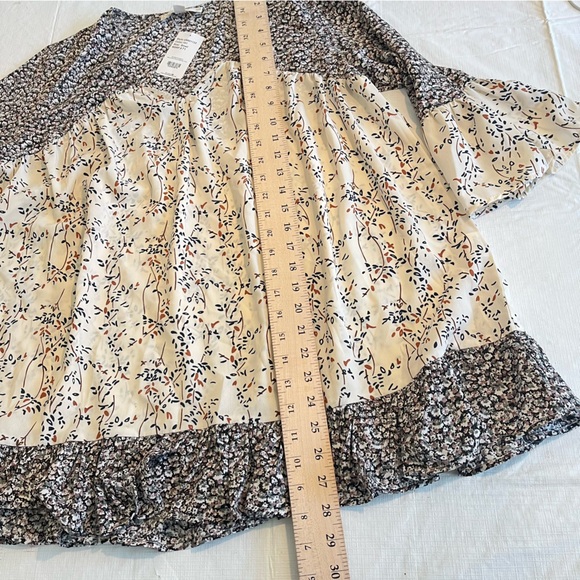 NWT Suzanne Betro Weekend Babydoll Floral Ruffle Peplum Blouse Tunic Small (ff) - Picture 12 of 14